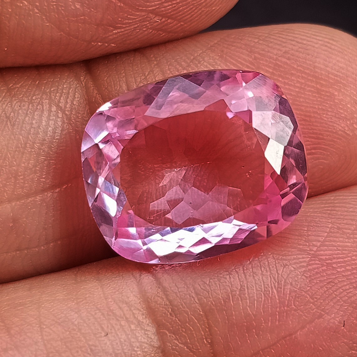 Pink Sapphire Natural Cushion Cut 12+ Ct Loose Gemstone For Necklace Making