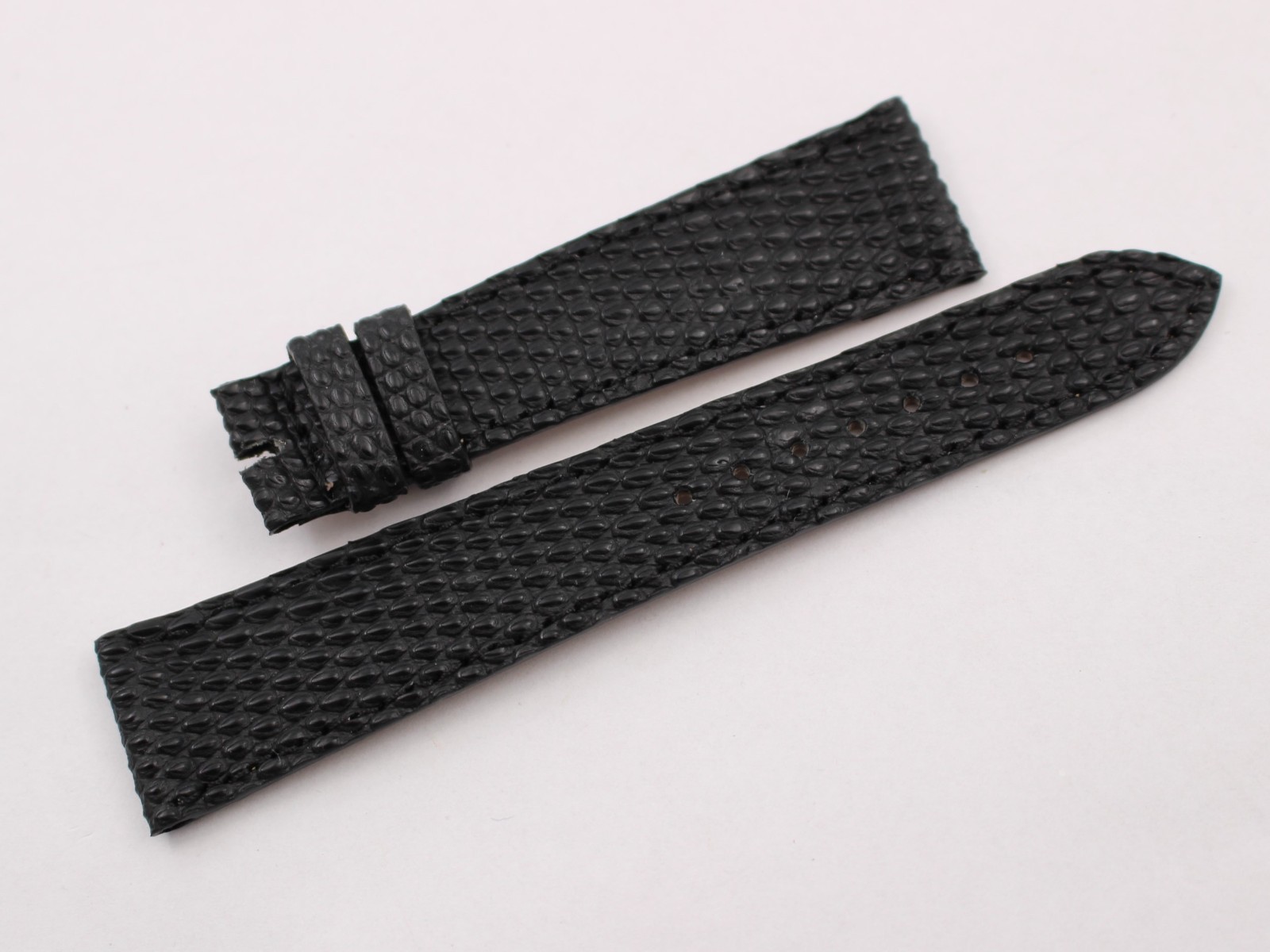 Genuine Black Lizard Leather Straps Flat Handcrafted Spare Parts Top Various Sizes