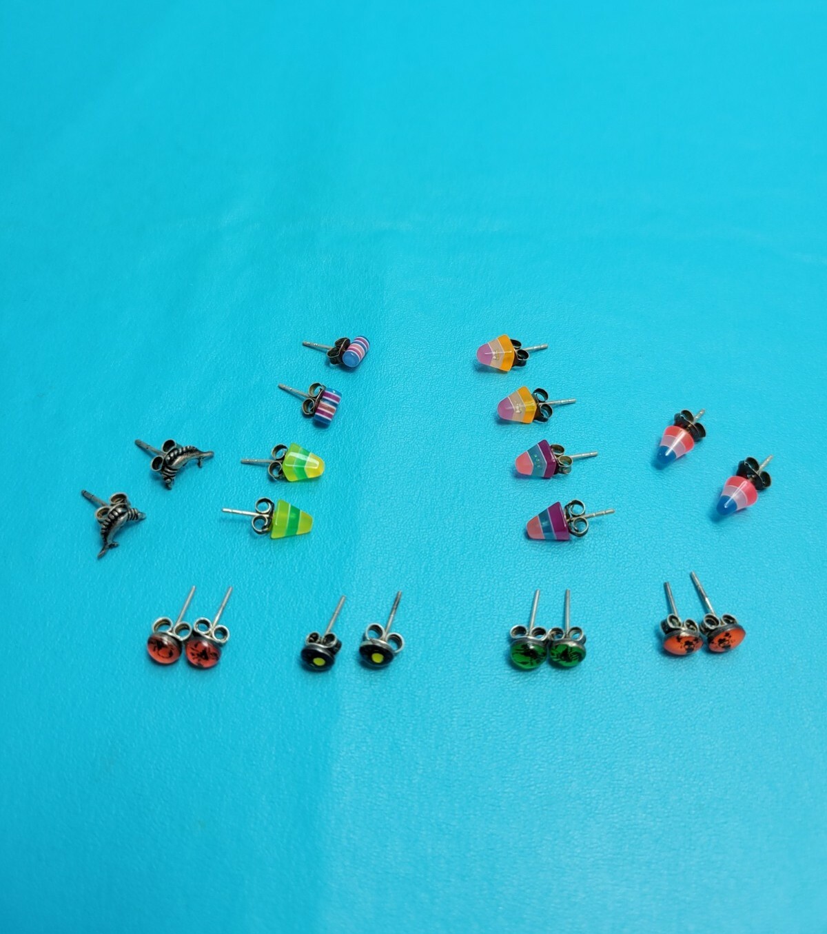 Darling Vintage 90’s Sterling Silver Multi Color Earrings Cone Barrel Choose NOS
