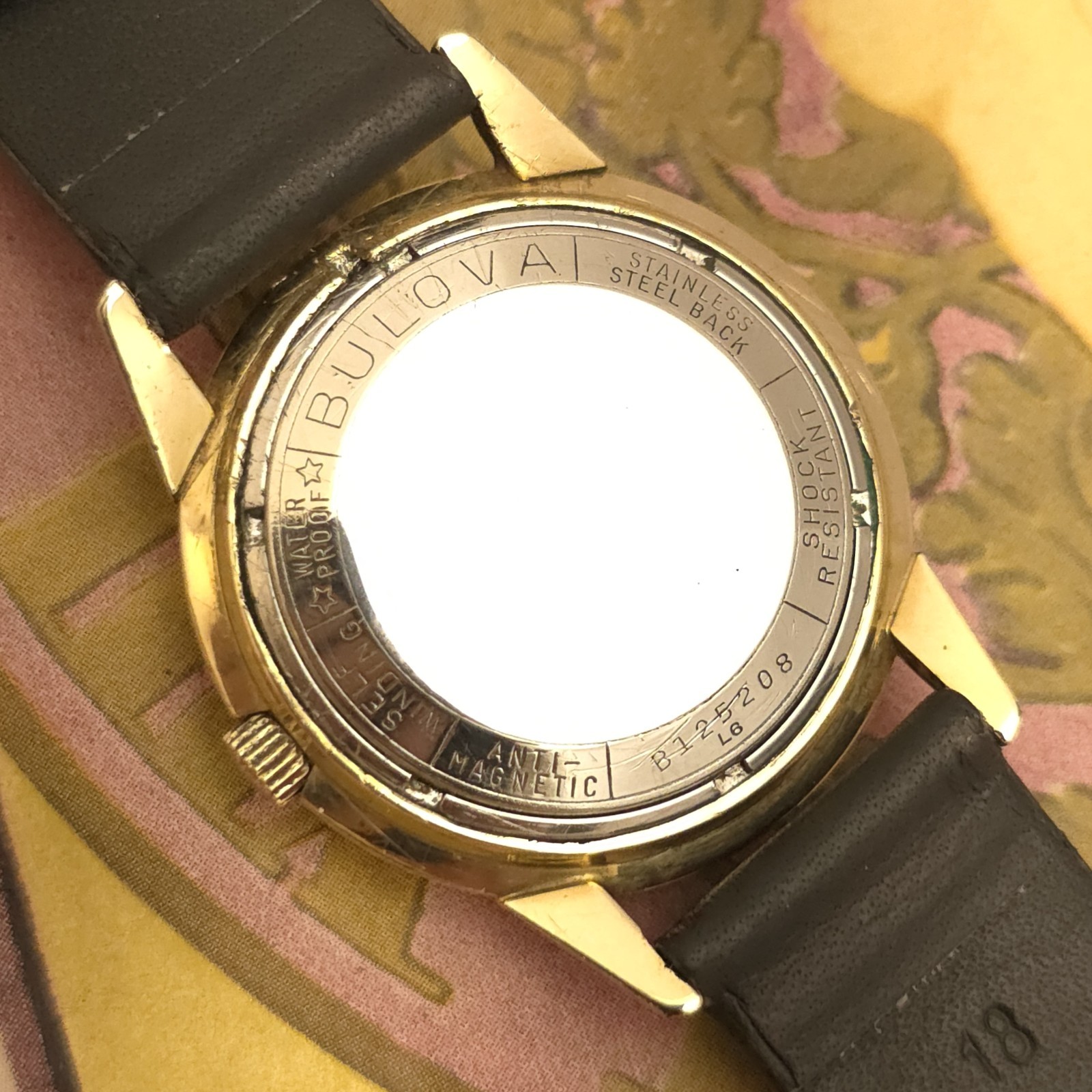 TW7 23j SHARP 1956 UFO BULOVA FLYING SAUCER SELF WIND 14k GOLD FILLED SS RUNS A+