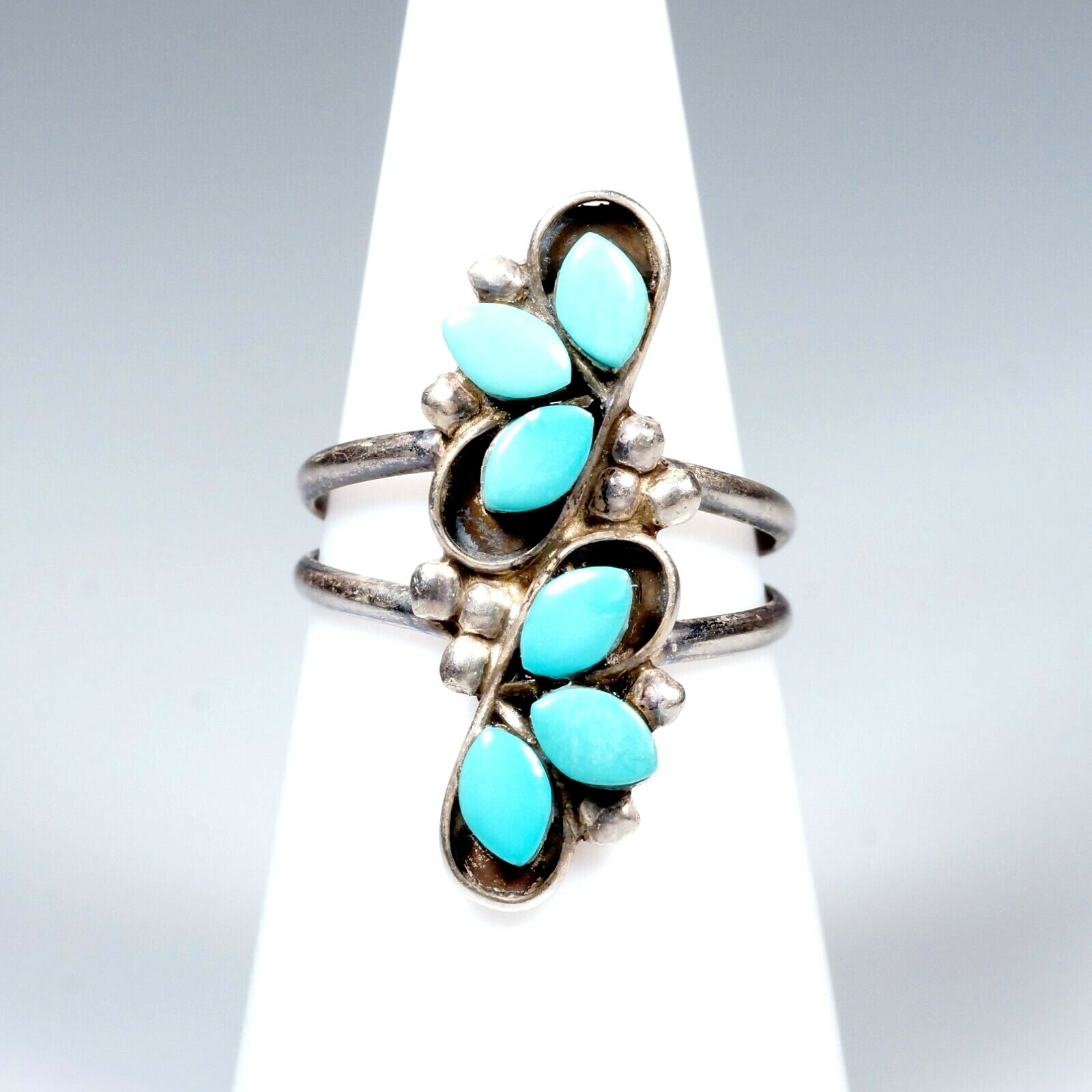 Mexico Designer Ring 925 Silver Turquoise Mexico Modernist Silver Native Taxco