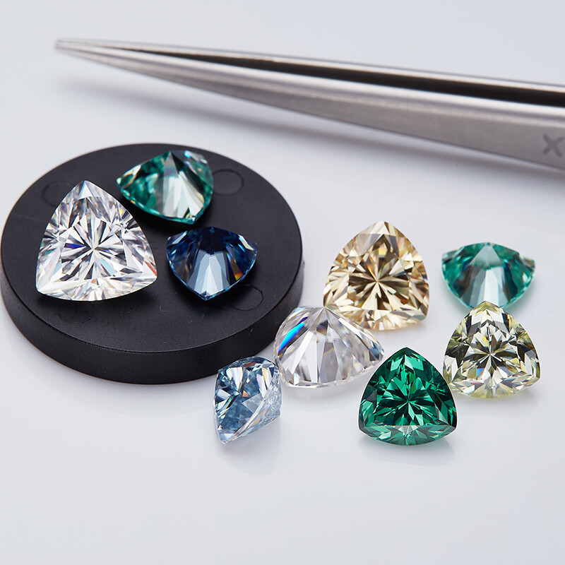 White D Color Trillion Cut VVS1 Moissanite Stone Loose Diamond With Certificate