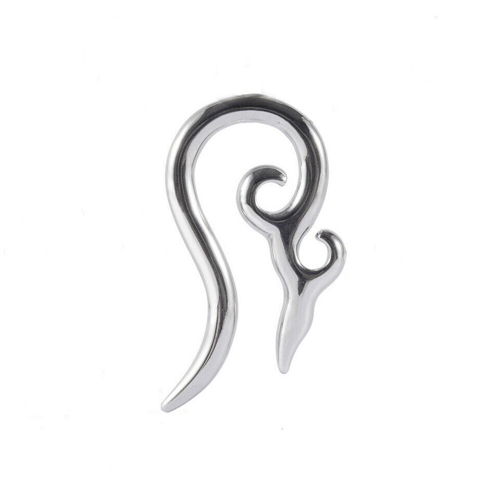 Stainless Steel Tribal Taper Long Tail Earring Ear Gauges Plugs Expander Earlets