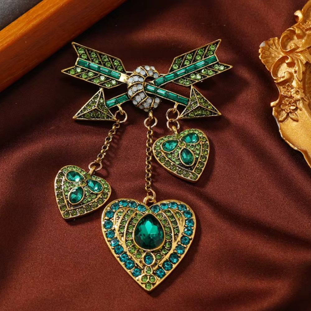 New Design Heart Brooches Women Unisex 3-color Shining Arrows Jewelry Gift USA