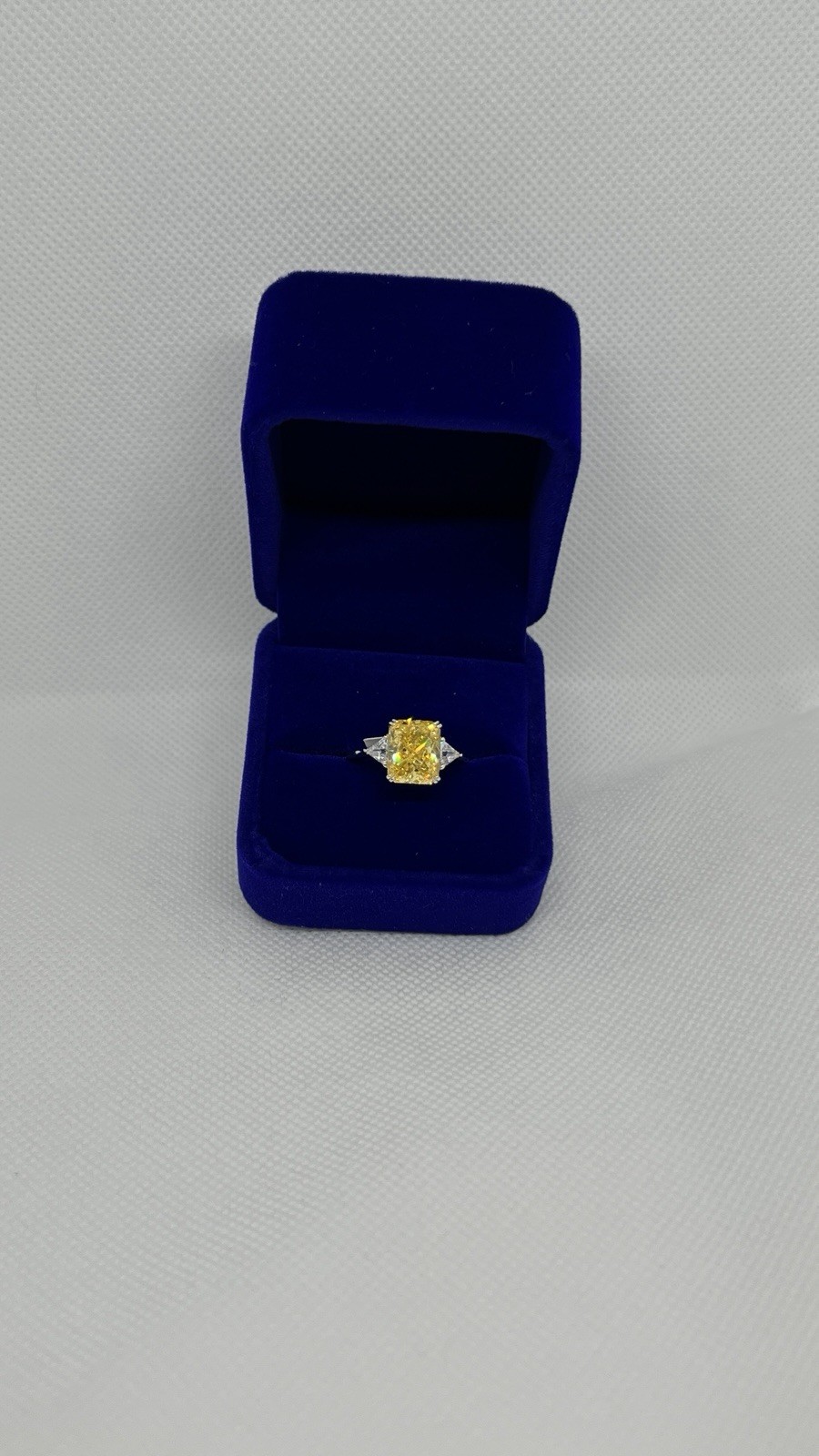 RODIFFY 4.0CT Radiant Cut Yellow Stone Engagement Ring