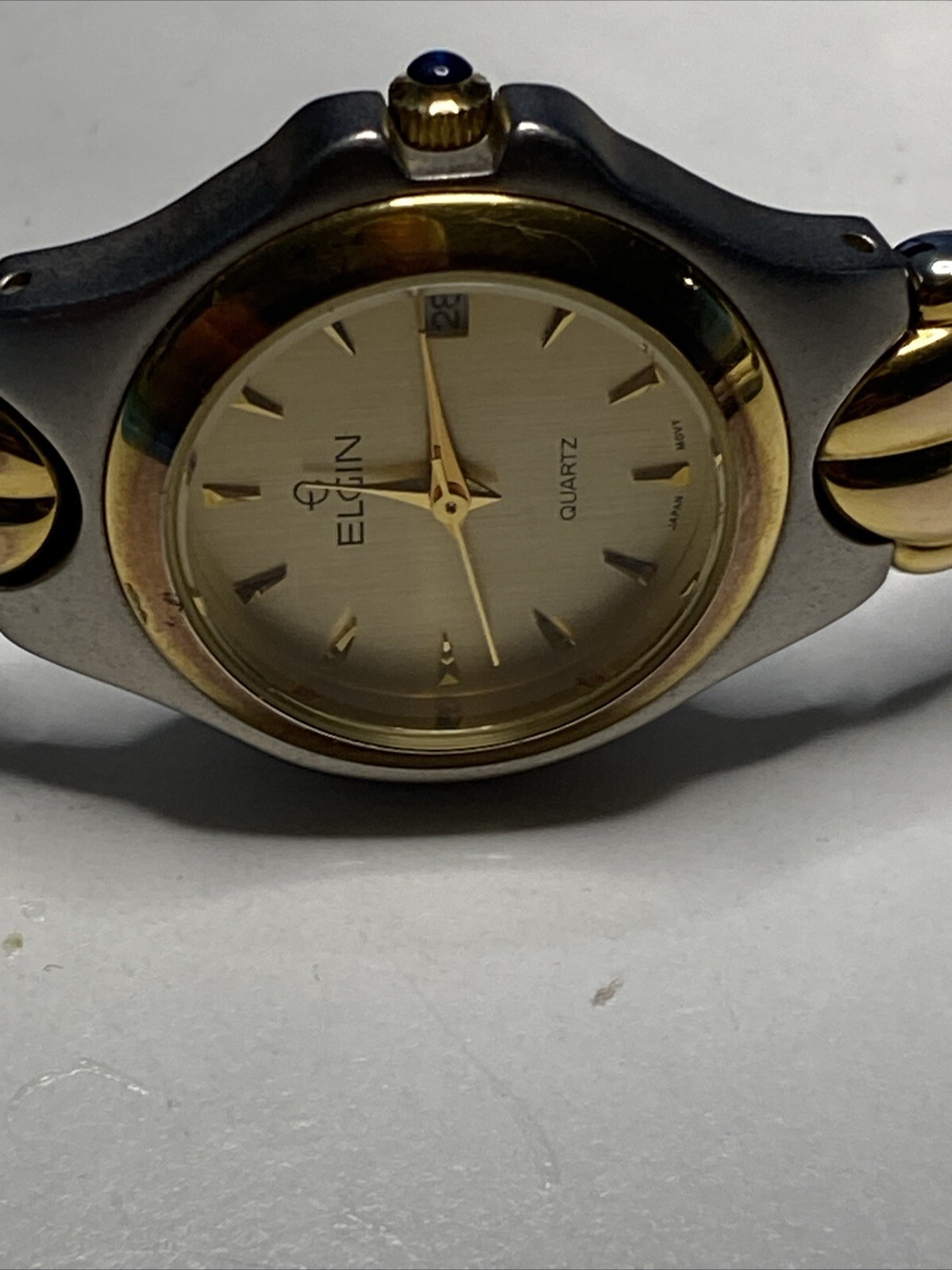 Nice Ladies Dual Tone Elgin EM885 Analog Watch With Date Feature New Battery