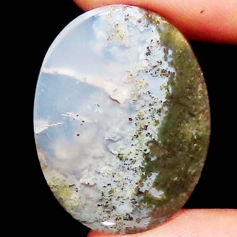 33.20 Cts 100% Natural Indonesian Moss Agate Stone Oval Cabochon 24x34x5mm BC-39