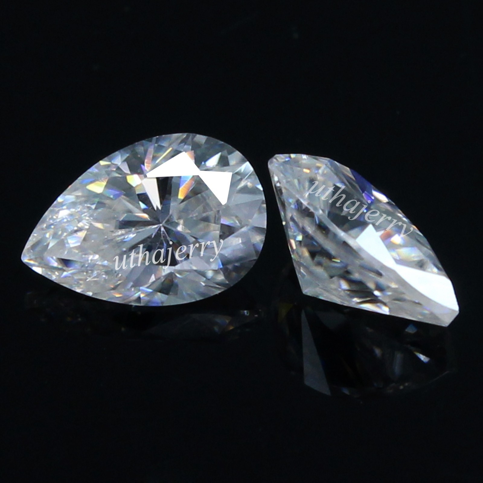 Natural Certified D Color VVS1 Excellent Cut 4.5×3.5 MM Pear Pair Loose Diamond