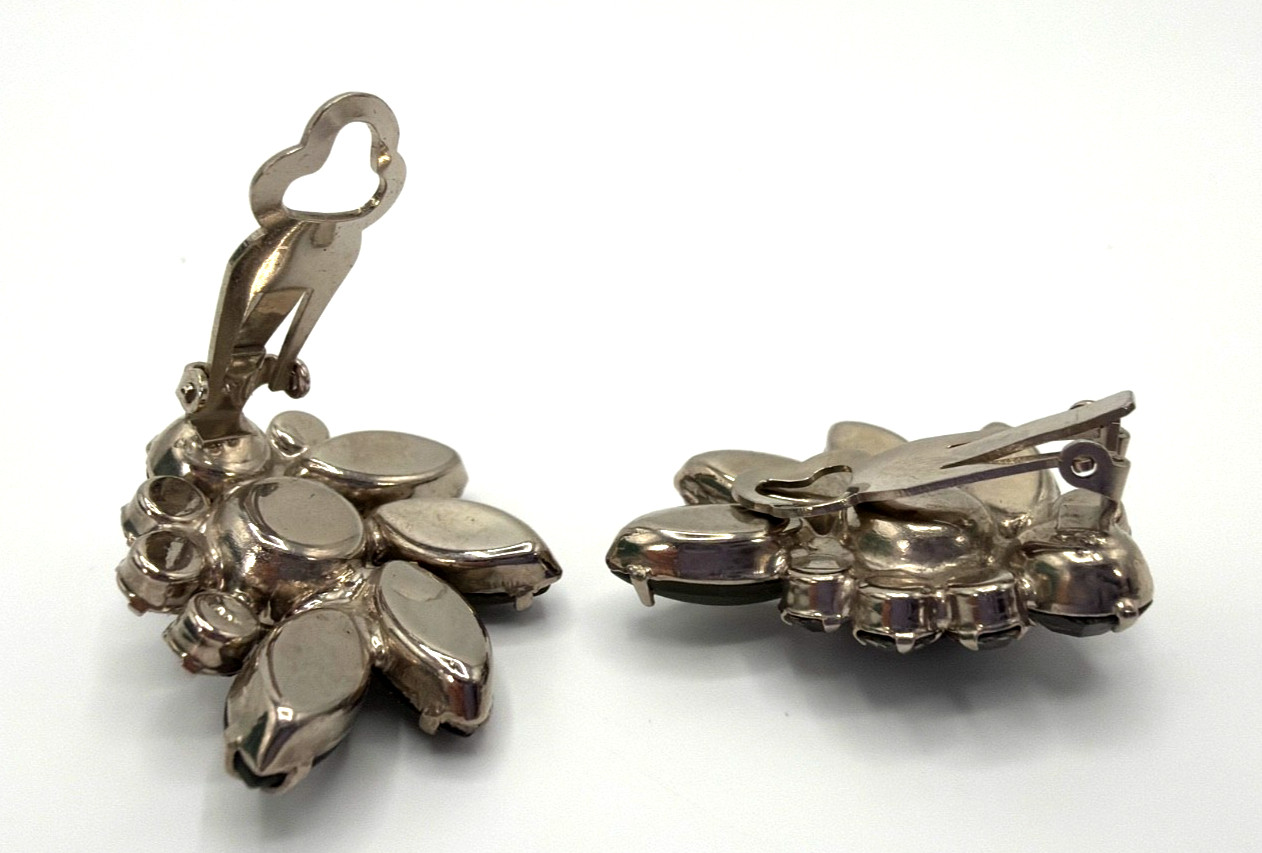 JULIANA Frosted Olive Green Navettes Set Bracelet Brooch Earring Ref# 1372, 6420
