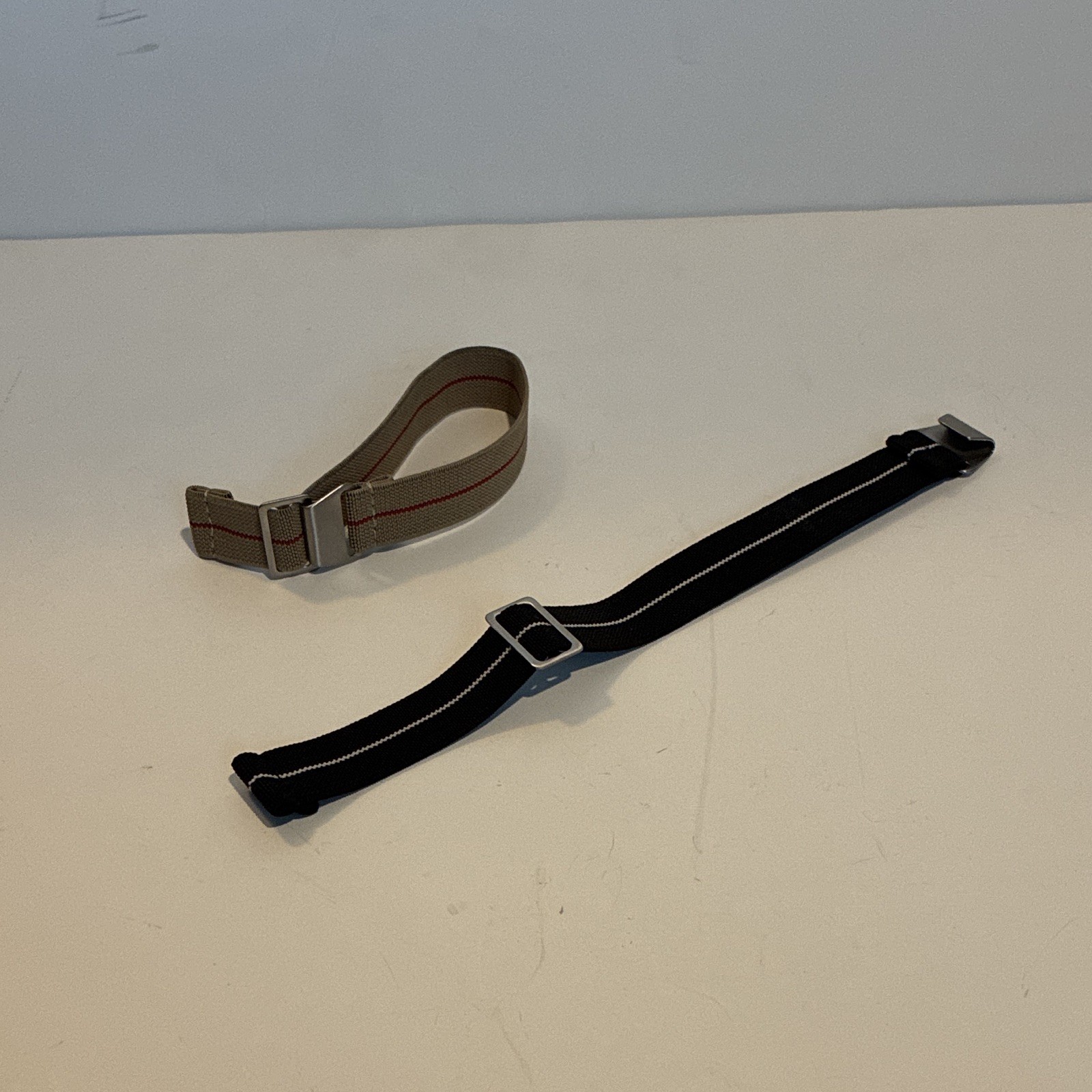 Black/White and Khaki/Red Marine Nationale 20mm Watch Straps