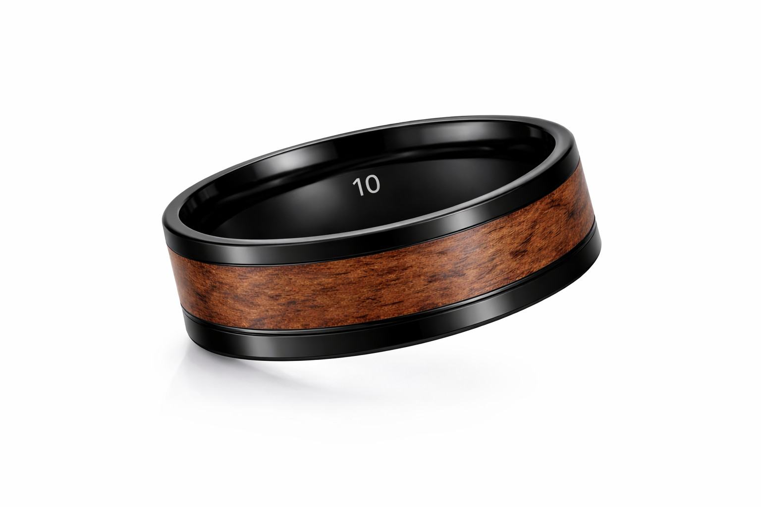Men’s Tungsten Carbide Ring 8mm Wood Grain Design Wedding Band Comfort Fit