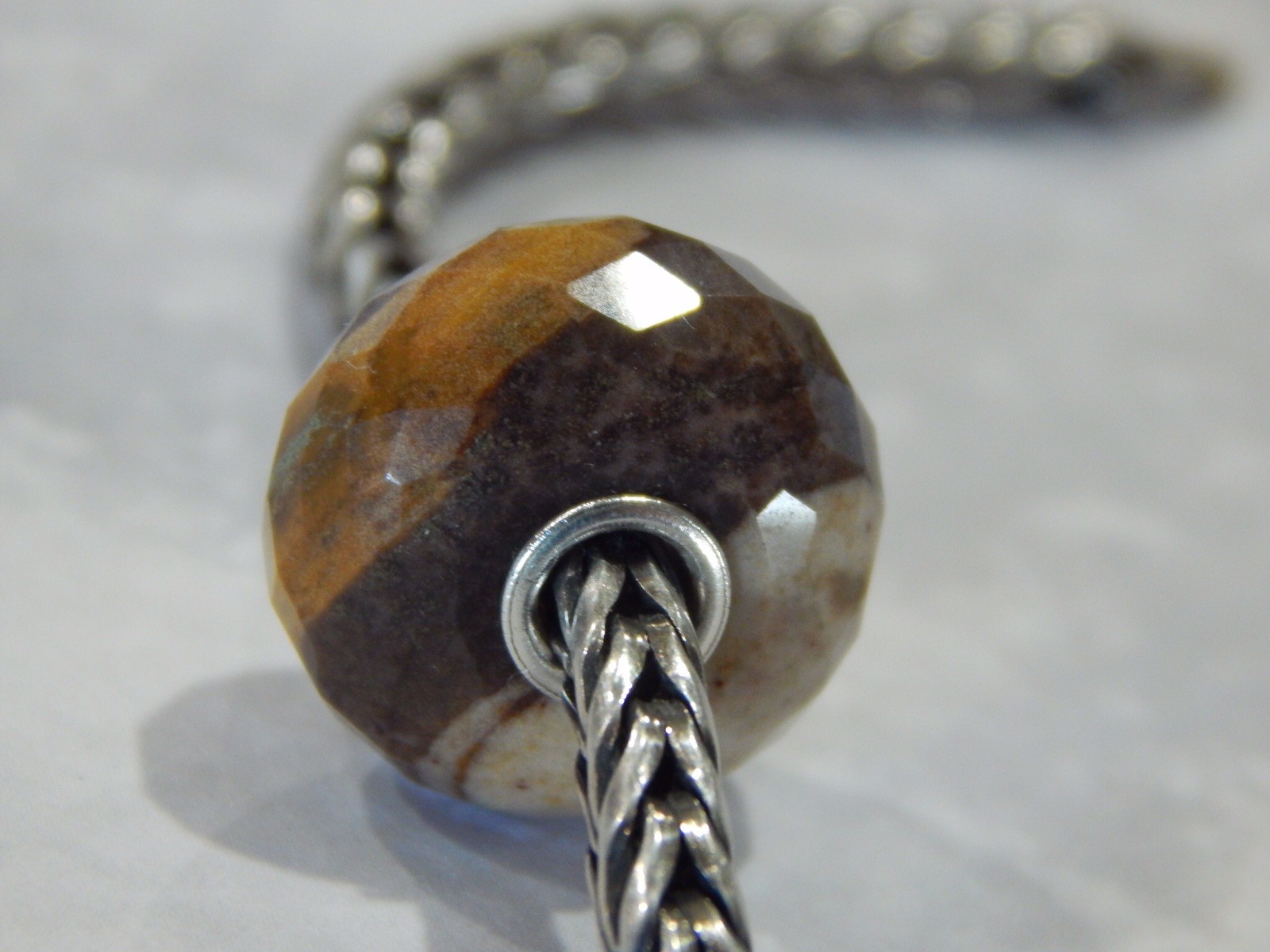 TROLLBEADS Zebra Jasper BEAD #1 TSTBE-20012 Faceted RETIRED 2019 (ONE BEAD) NEW!