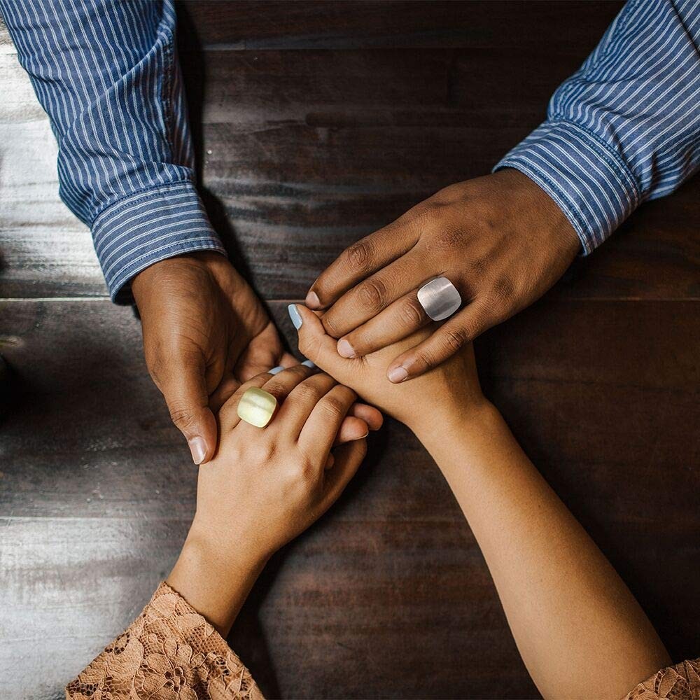 Chunky Gold & Silver Signet Rings for Women – Wide Metal Statement Cocktail Jewe