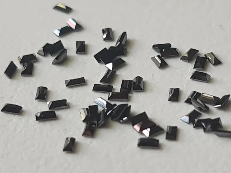 Conflict Free Black Baguette Diamond, 1x2mm Baguette Cut