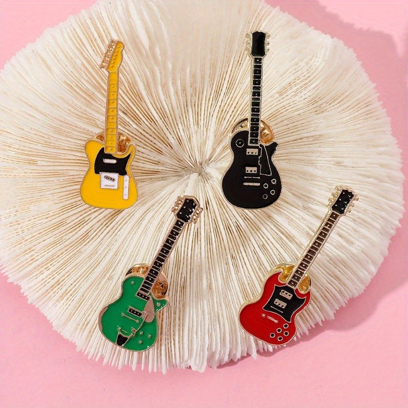 Musical Instrument Guitar Brooch Personality Trend Corsage Couple Pin Female