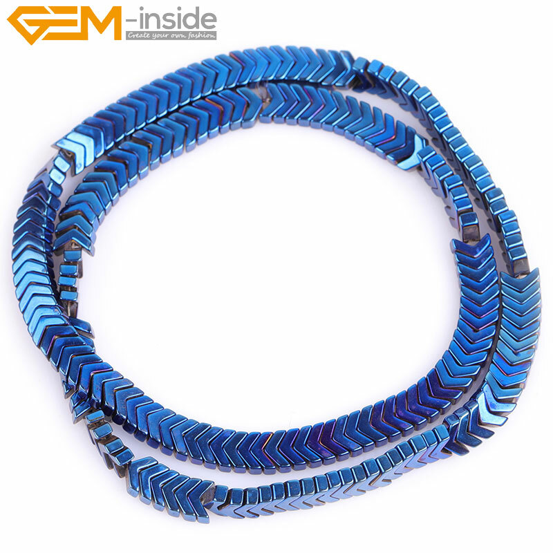Blue Metallic Coated Hematite Spacer Beads Stone Jewelry Making Non-magnetic