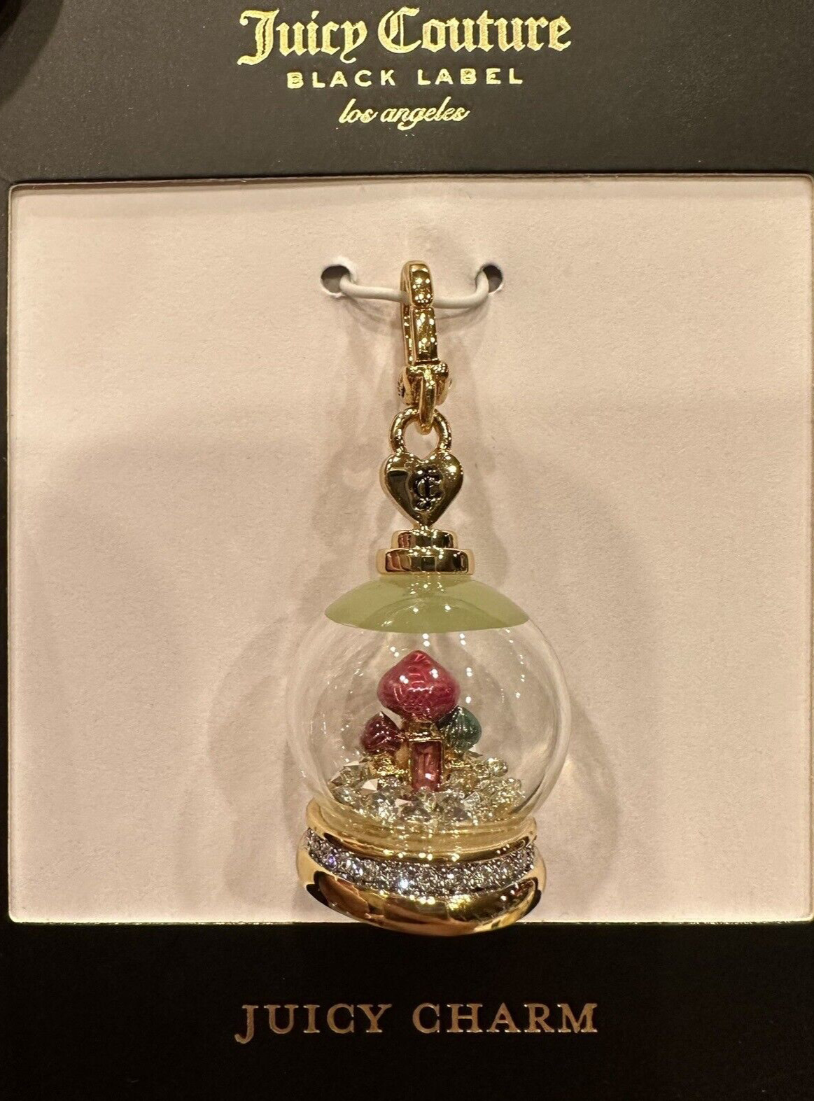 JUICY COUTURE SNOWGLOBE BLACK LABEL CHARM NWT! WJW57499