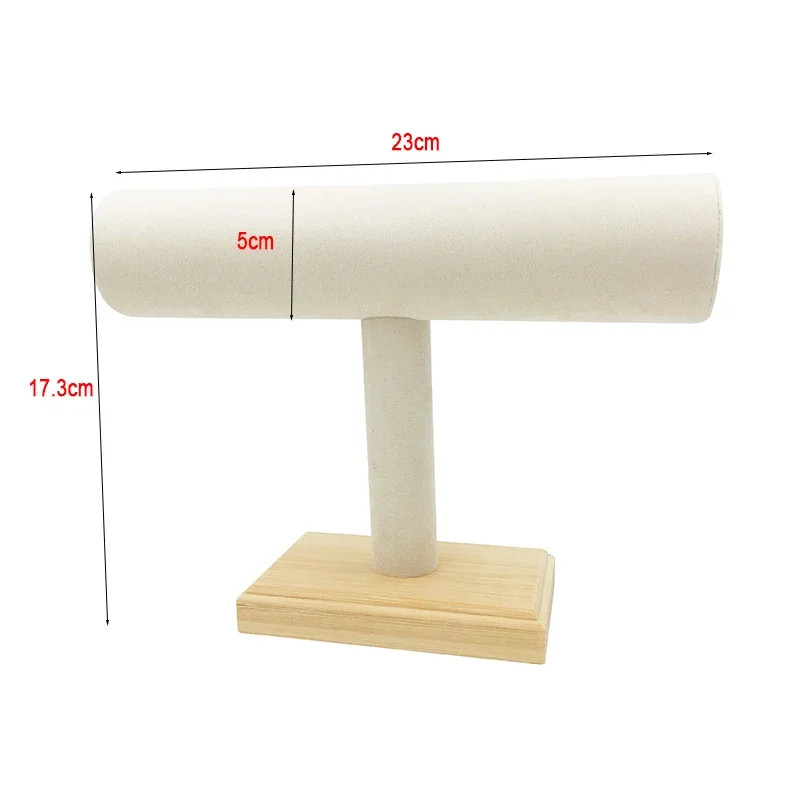 Bamboo Bracelet Display Watch Bangle Jewelry Holder Stand T-Bar Rack Organizer