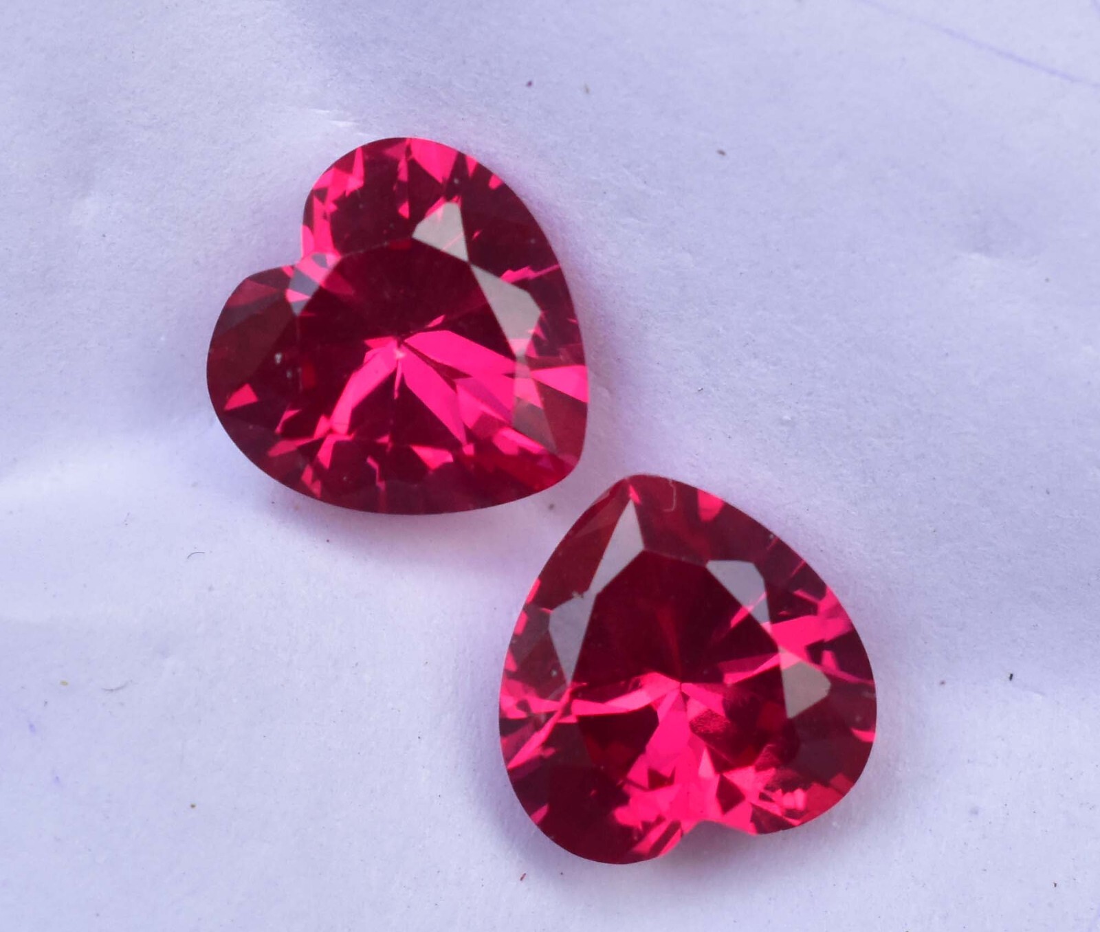 Pair Of Natural Top Red-Pink Ruby Heart Burma Certified Stunning Loose Gemstone