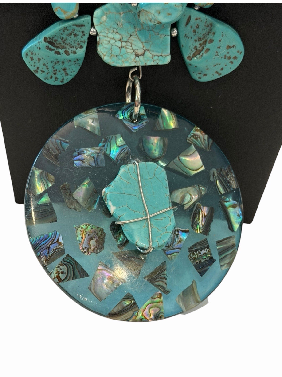 Chico’s Hera Pendant Necklace Turquoise Blue Statement Necklace NEW $55 Mermaid