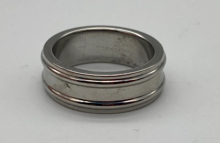 Charriol Stainless Steel Men’s Ring Size 62 Hex Bolt Design Silver Band – US9.5