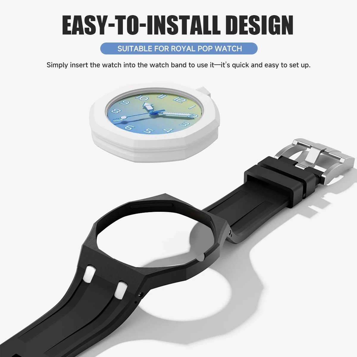 PC Case + Silicone Strap For Swatch x AP Royal Pop Pocket Watch Cover Band Skin