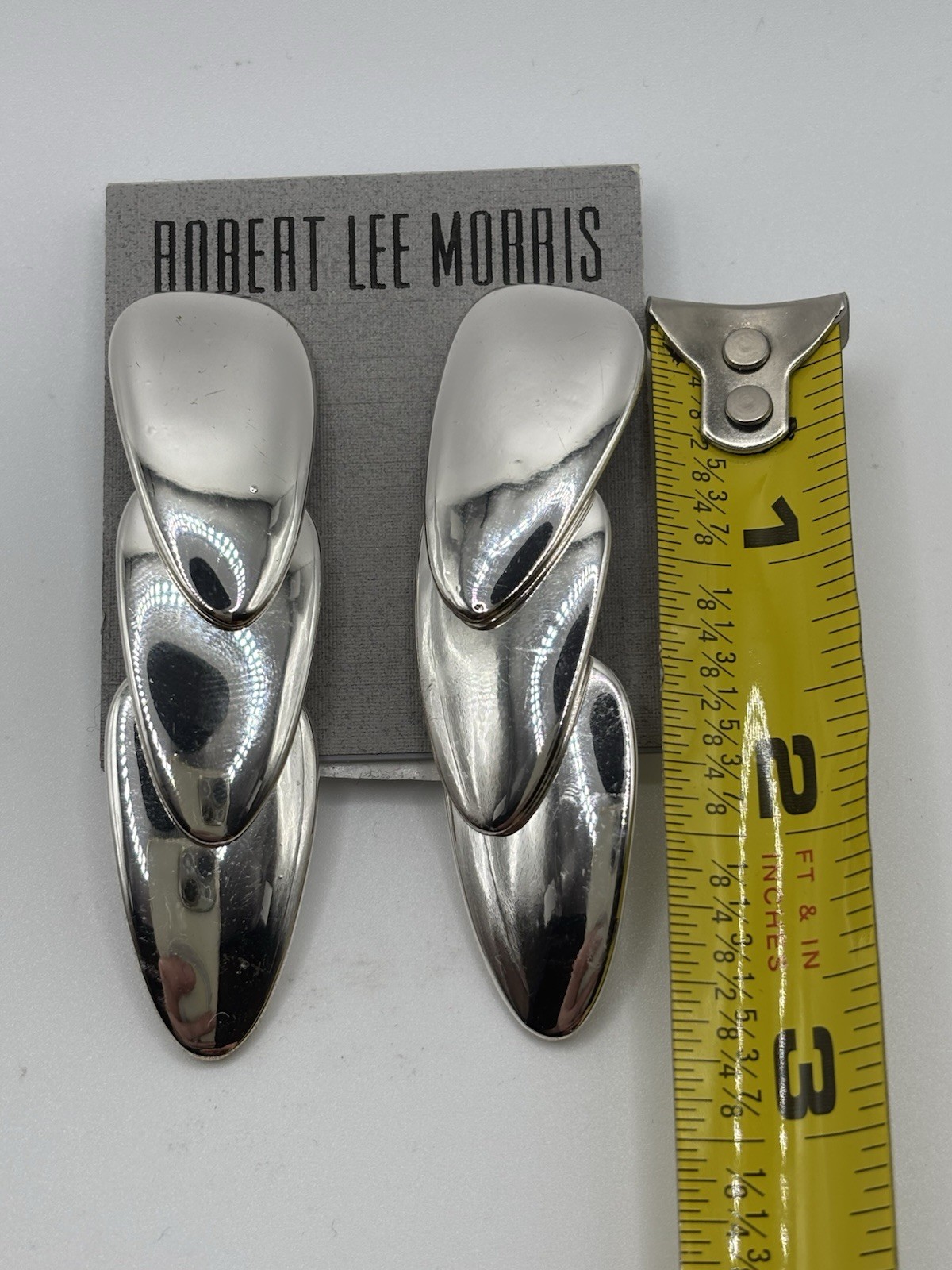 Robert Lee Morris Teardrop Dangle Earrings Signed 3 in