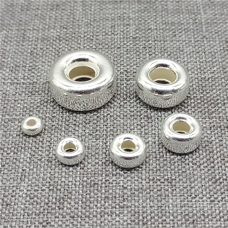 925 Sterling Silver Shiny Tire Donut Beads Spacers 3mm 4mm 5mm 6mm 8mm 10mm