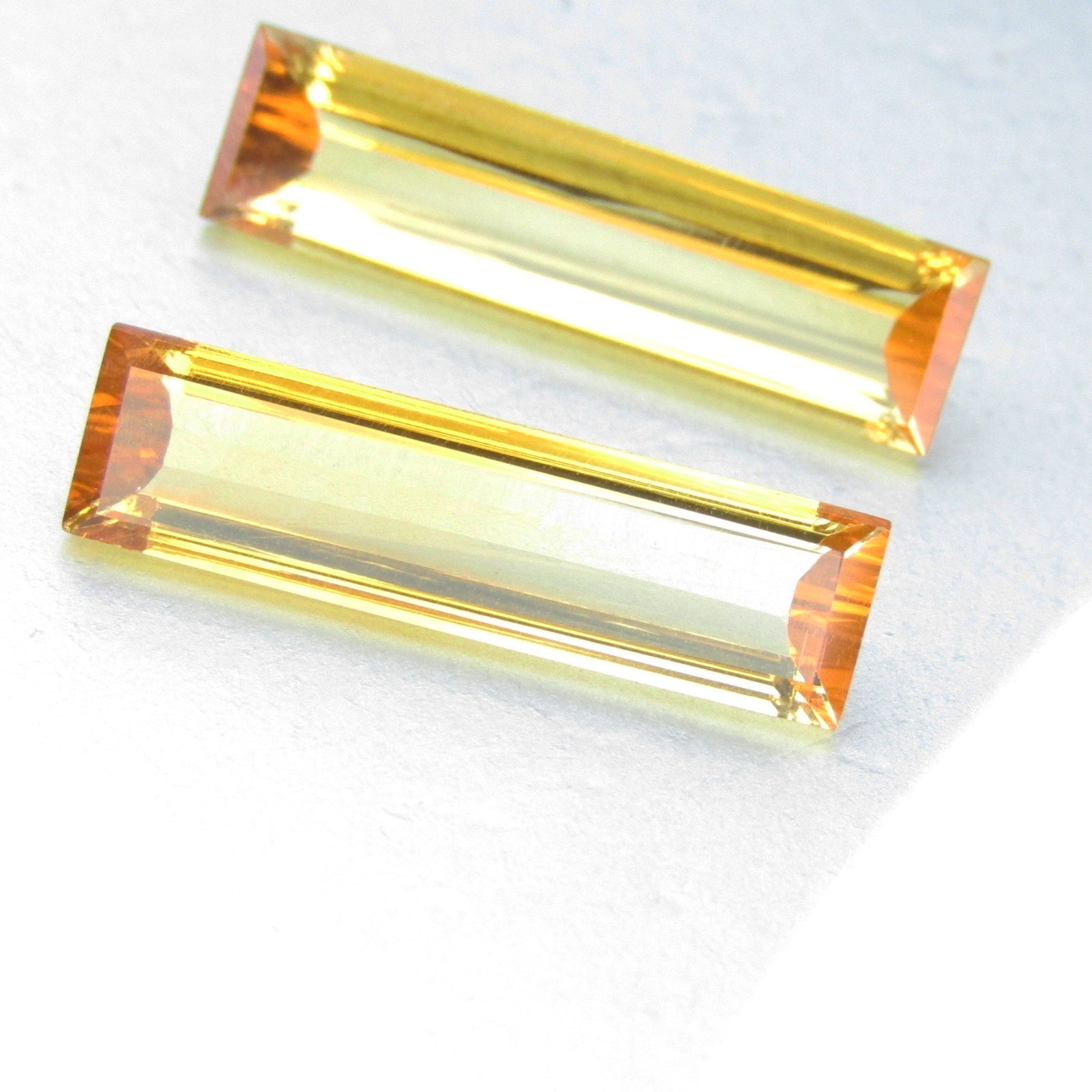 6.45Cts Ravishing Calibrated Natural Citrine Baguette Cut Matching Pair