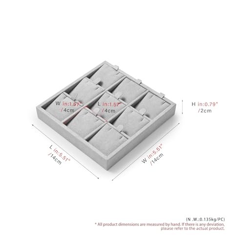 Microfiber 9 Slots Jewelry Pendant Display Tray Travel Modular Jewelry P13512