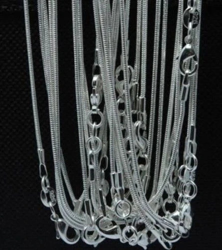 925sterling solid Silver lots 10PCS 1mm snake chain Necklace 16-30inch