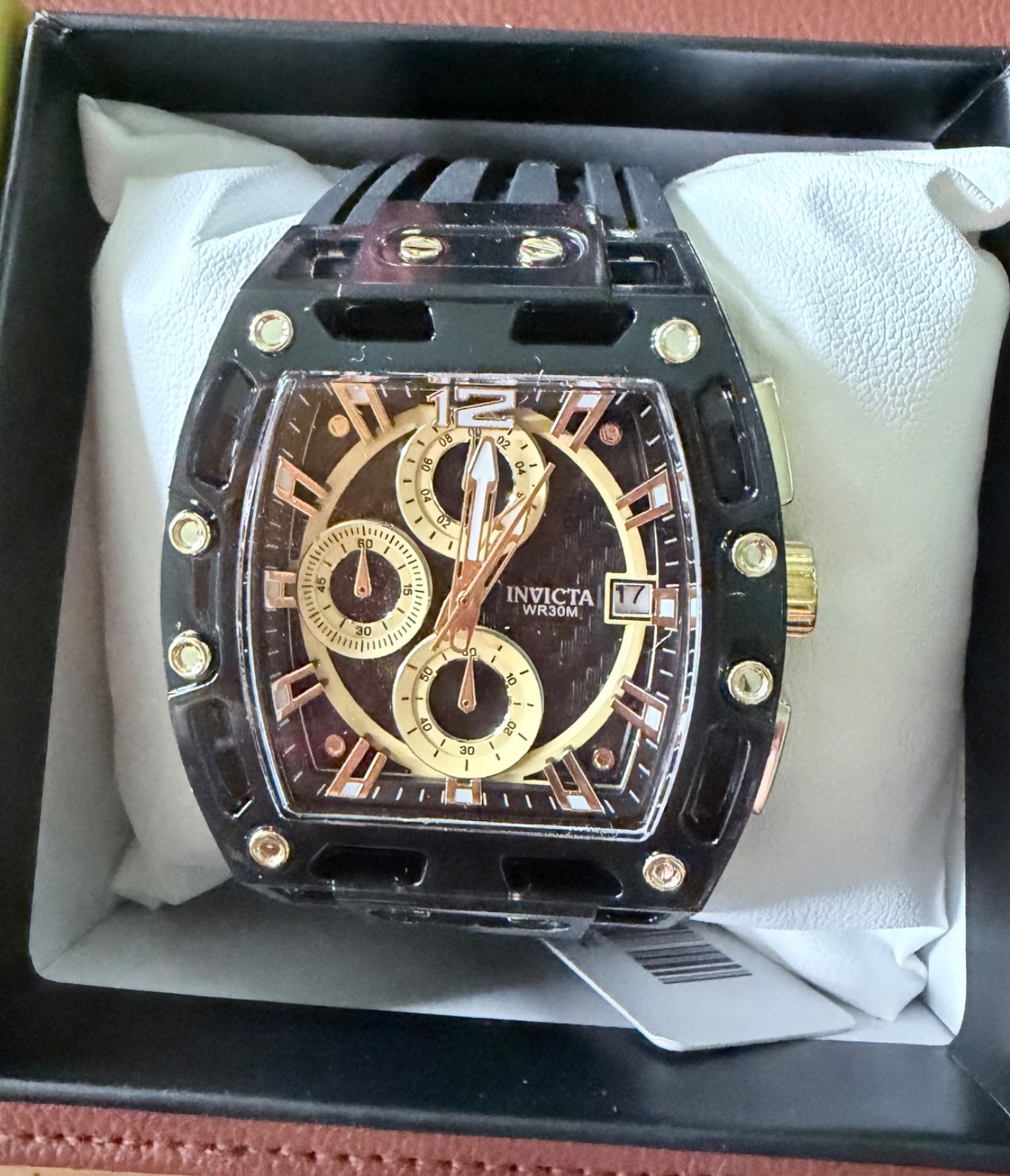 Invicta S1 Rally Men’s Watch Black Gold 70148 42mm Black Silicone Band RV $199