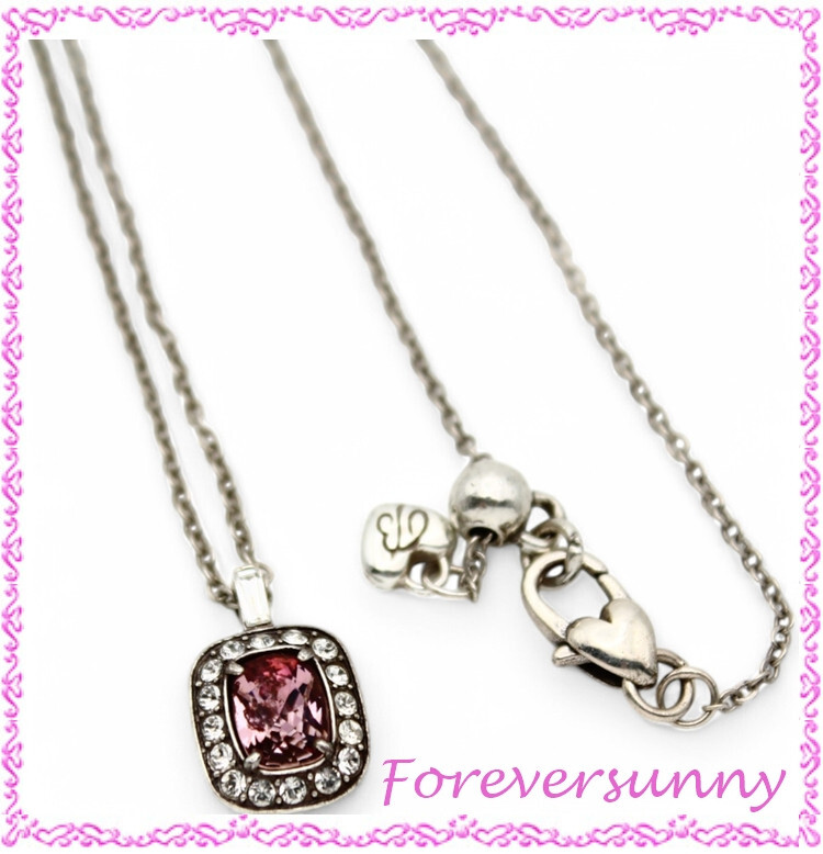 Brighton Reina Pink Silver Crystal Pendant Necklace