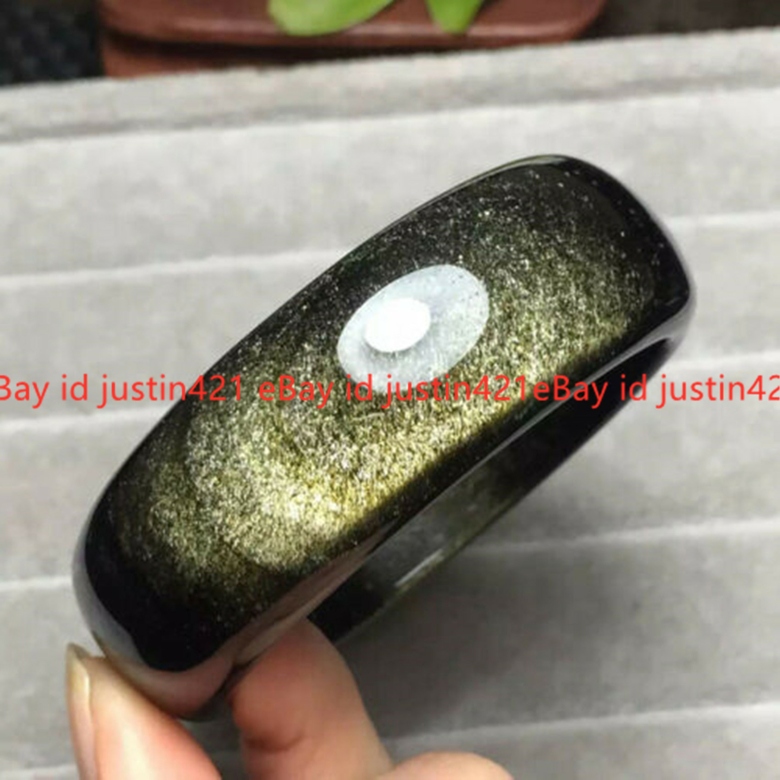 100% Natural Gold Obsidian Flash Gemstone Women Bangle 53-62mm Jewelry AAAA