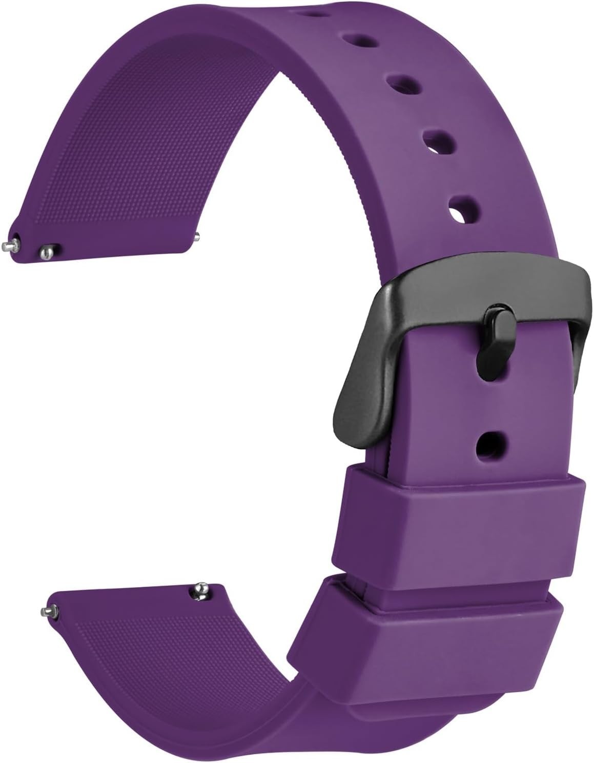 Stylish 22mm Silicone Watch Band with Black Steel Buckle – Waterproof & Easy Fit