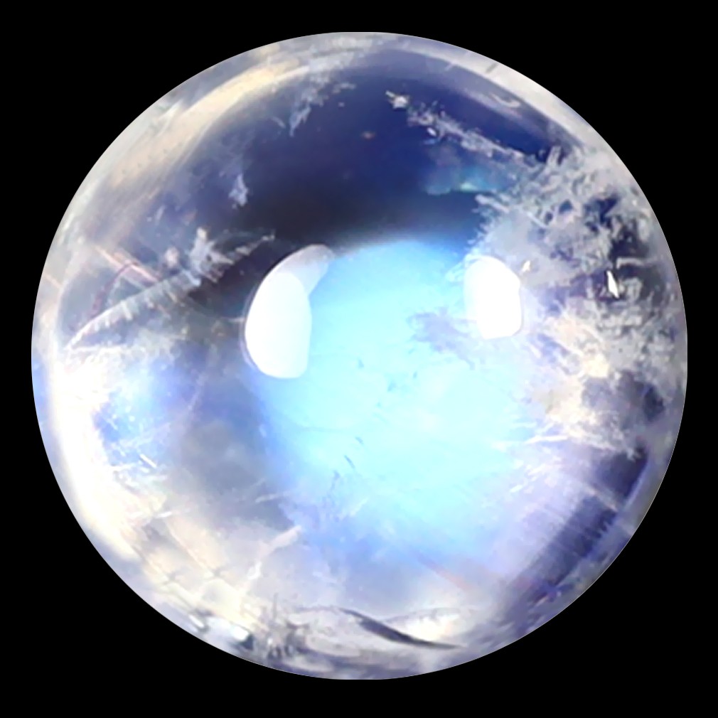 1.44 ct AAA Pretty Round Cabochon Shape (7 x 7 mm) Rainbow Blue Moonstone