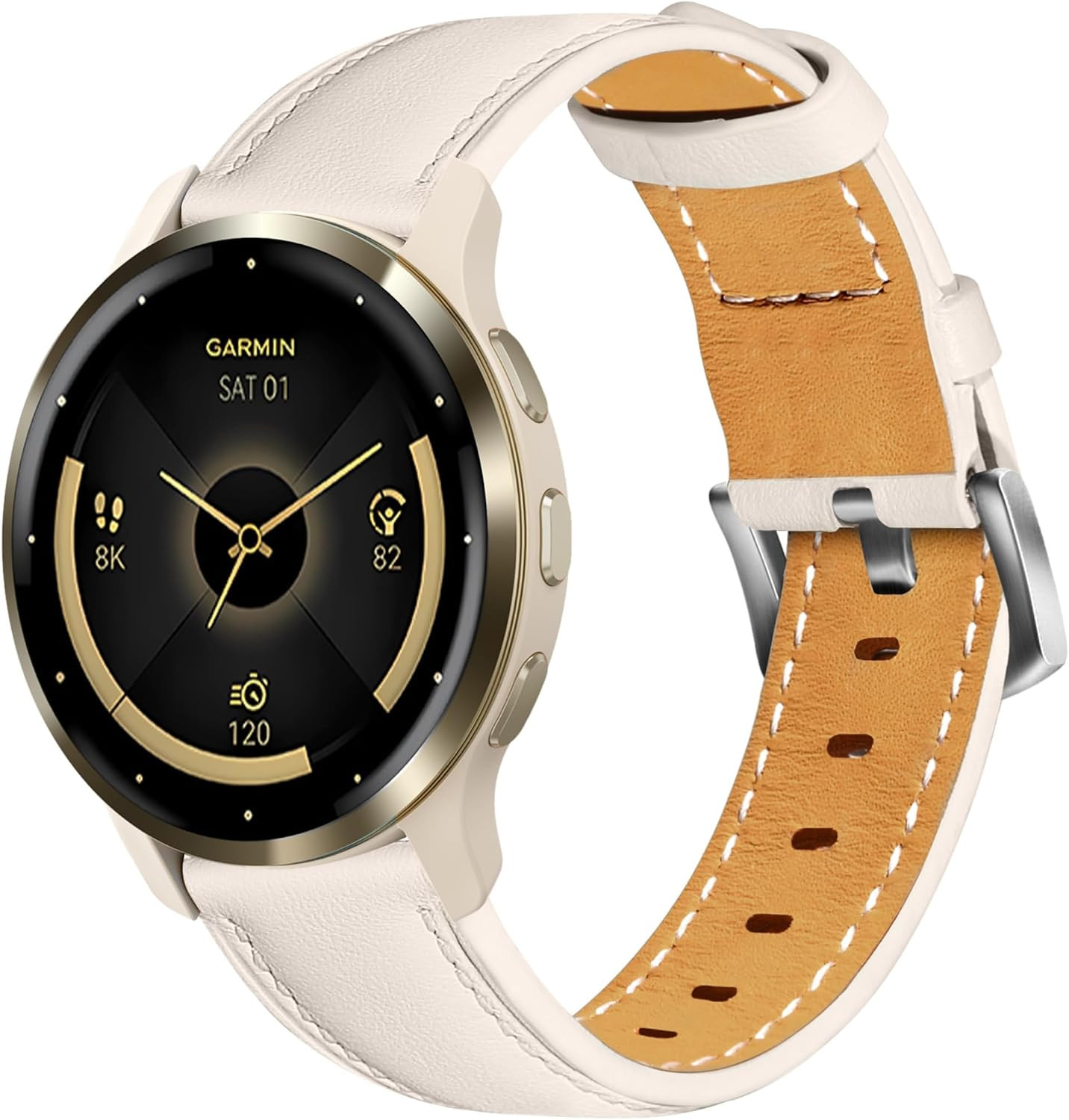 18Mm Leather Watch Band Compatible with Garmin Venu 3S 41Mm/Venu 4 41Mm/Venu 2S/