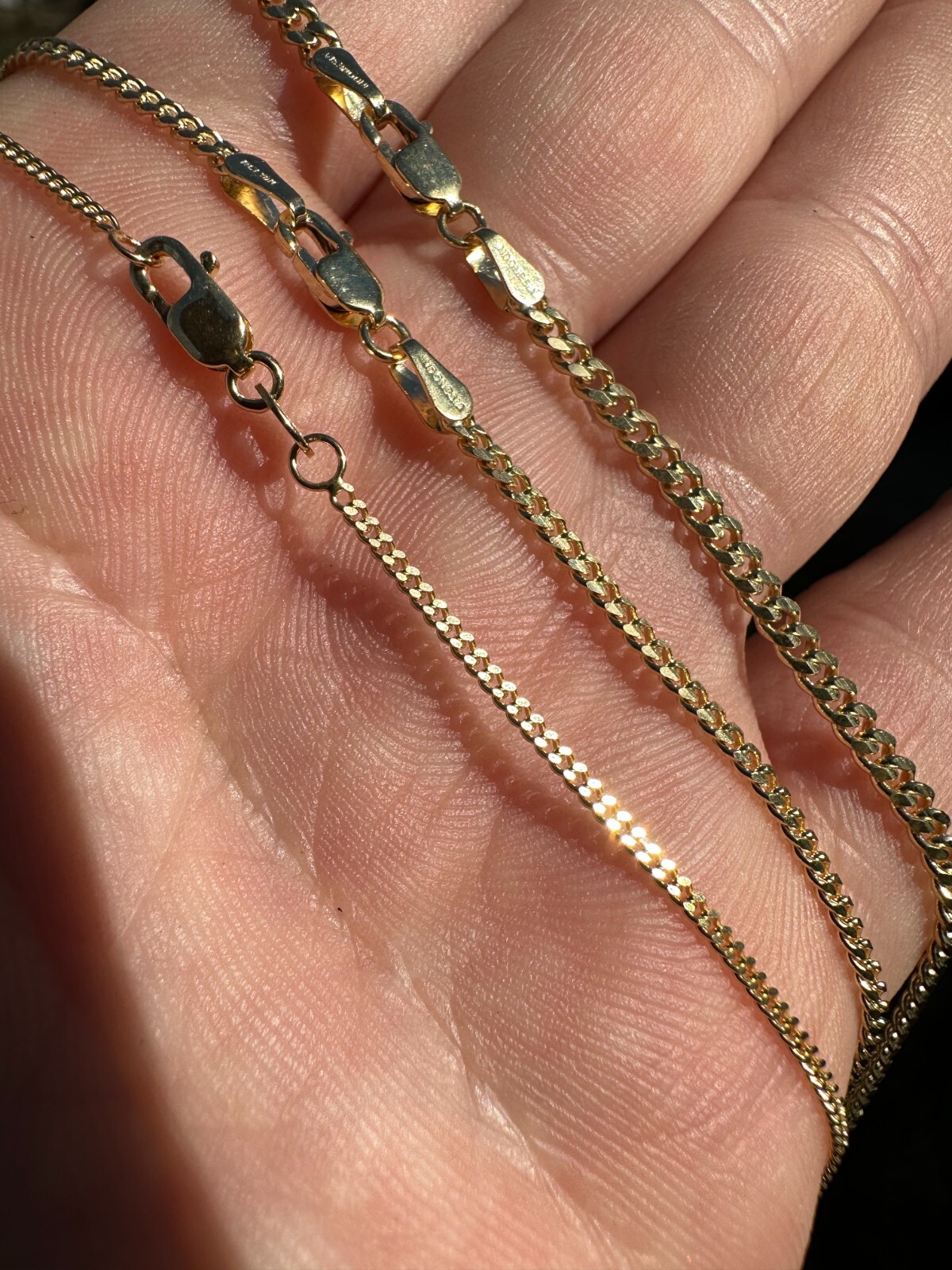 Men’s Ladies Solid 14k Yellow Gold Micro 1.5-3mm Miami Cuban Link Chain Necklace