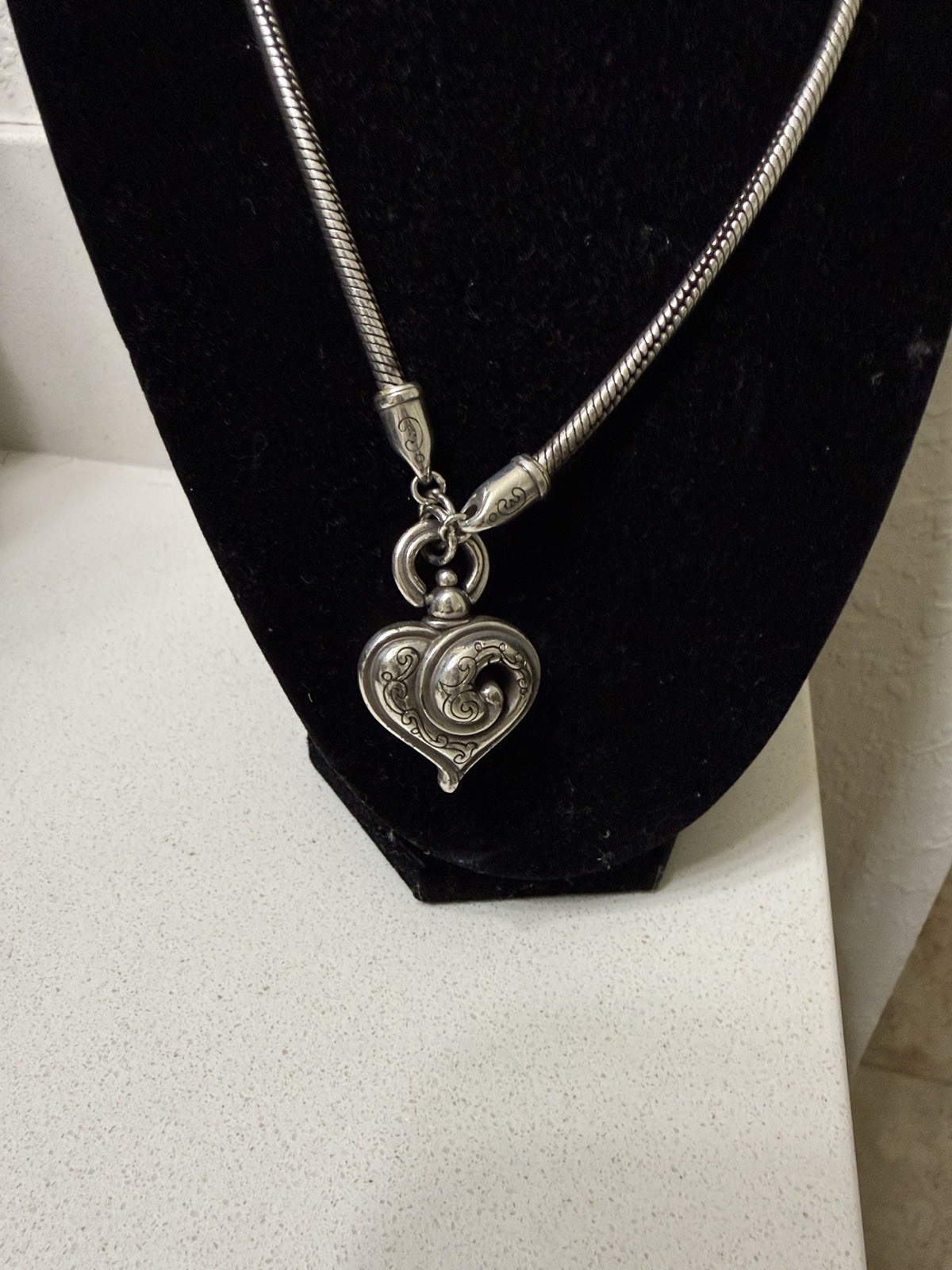 Silver Tone Heart Love Jewelry Set – Necklace & Bracelet, No Stone