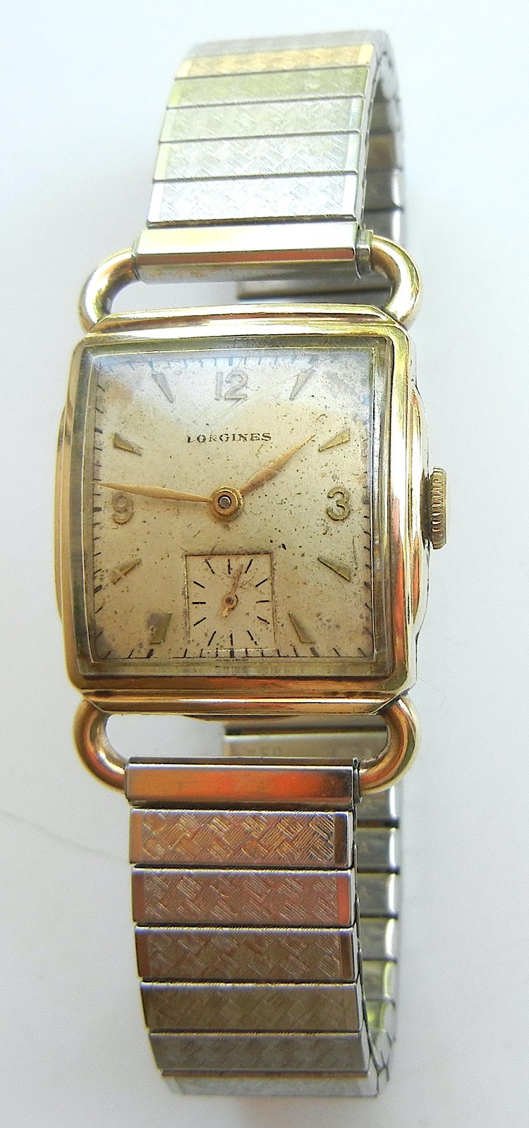 VINTAGE LONGINES MENS 10K GOLD FILLED 17 JEWELS 10L LXW WRIST WATCH FANCY LUGS