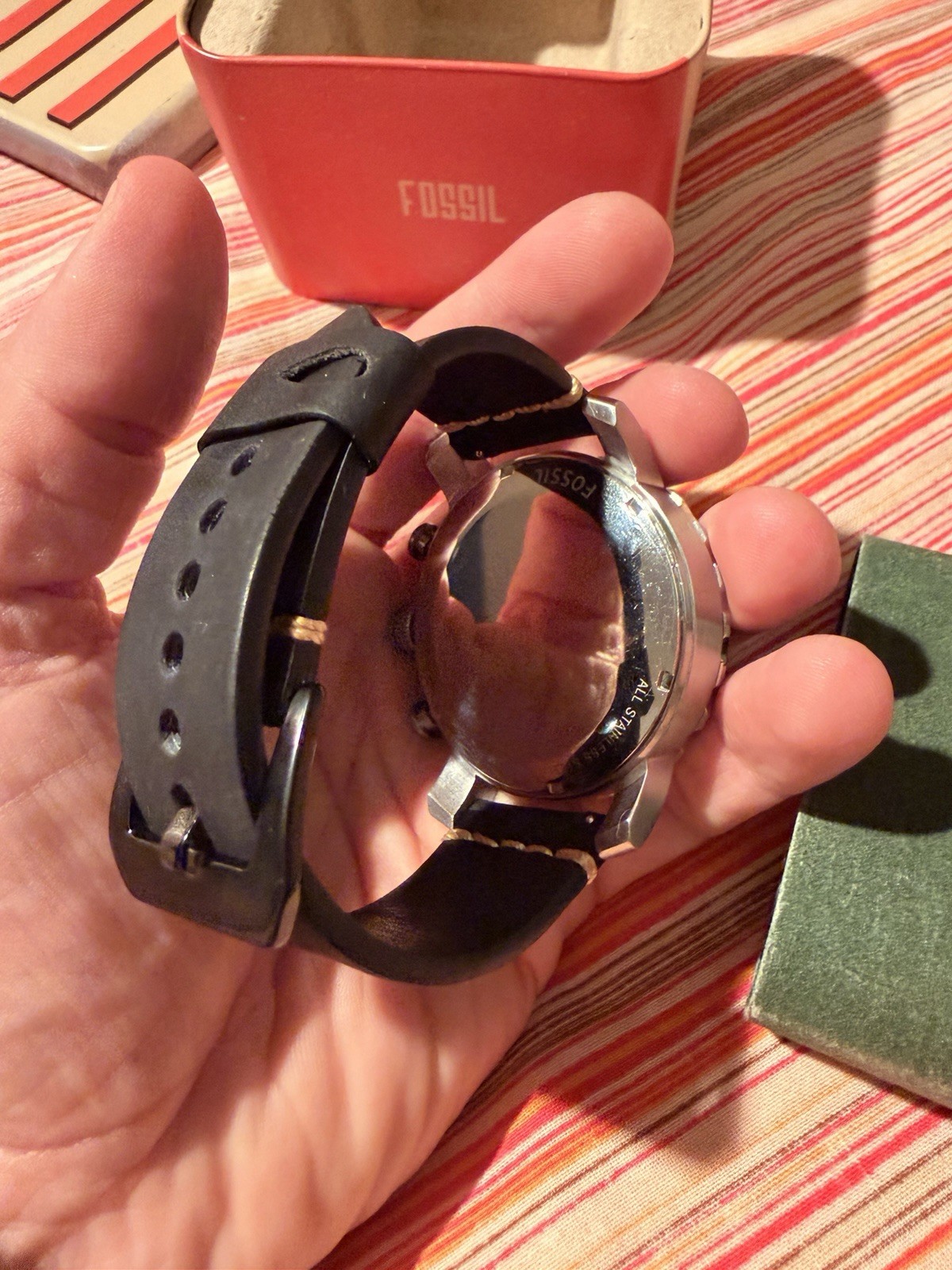 Fossil Nate JR1355 Chronograph Brown Wood-Dial – MINT