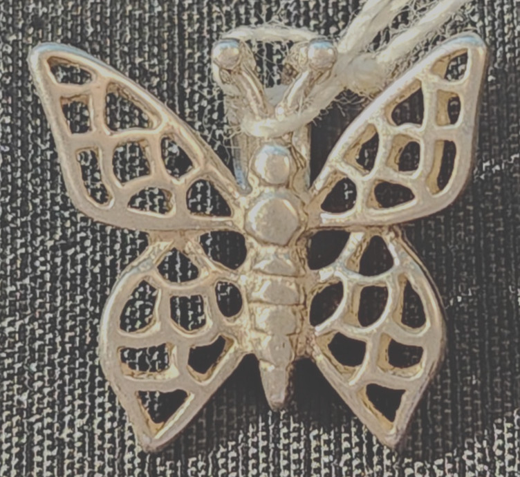 Vintage Sterling Silver LITTLE BUTTERFLY #15 Charm for a Bracelet, 1.03g, 1/2 in