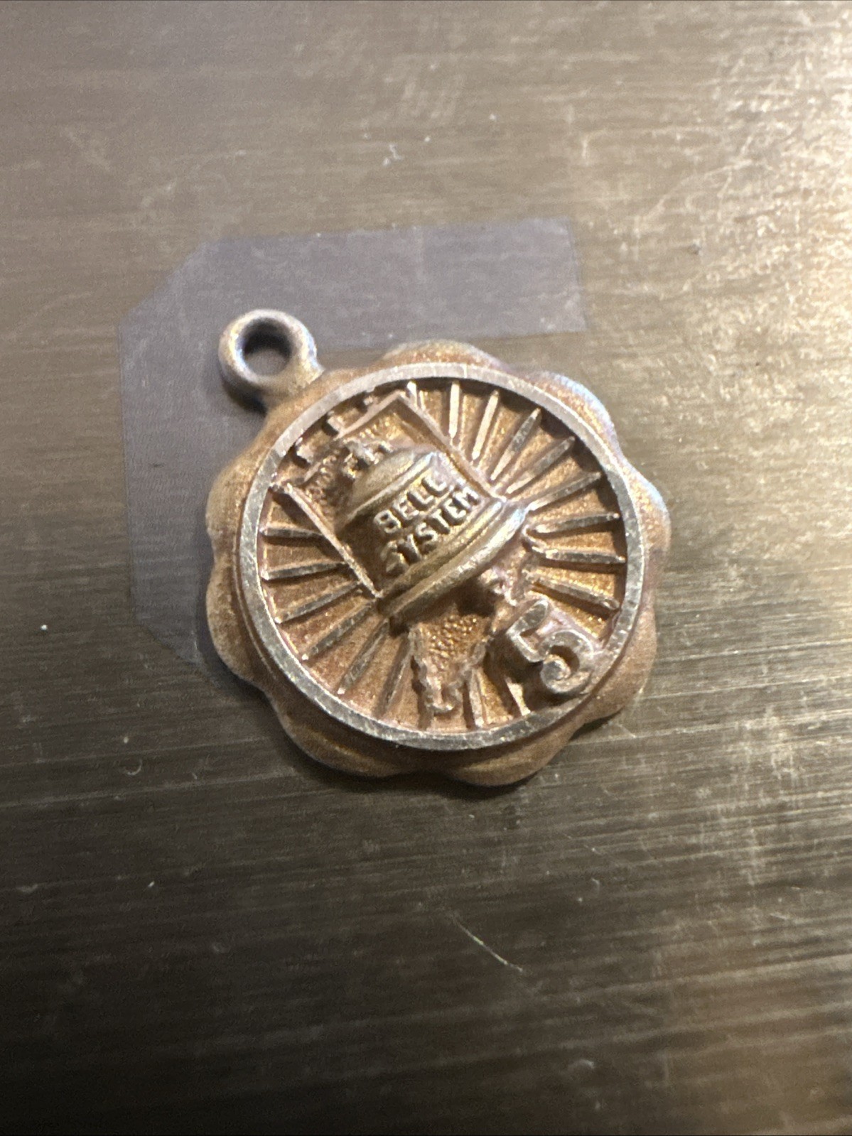 Vintage 14K Gold Bell Systems Telephone Service Award Charm Pendant 5 Years