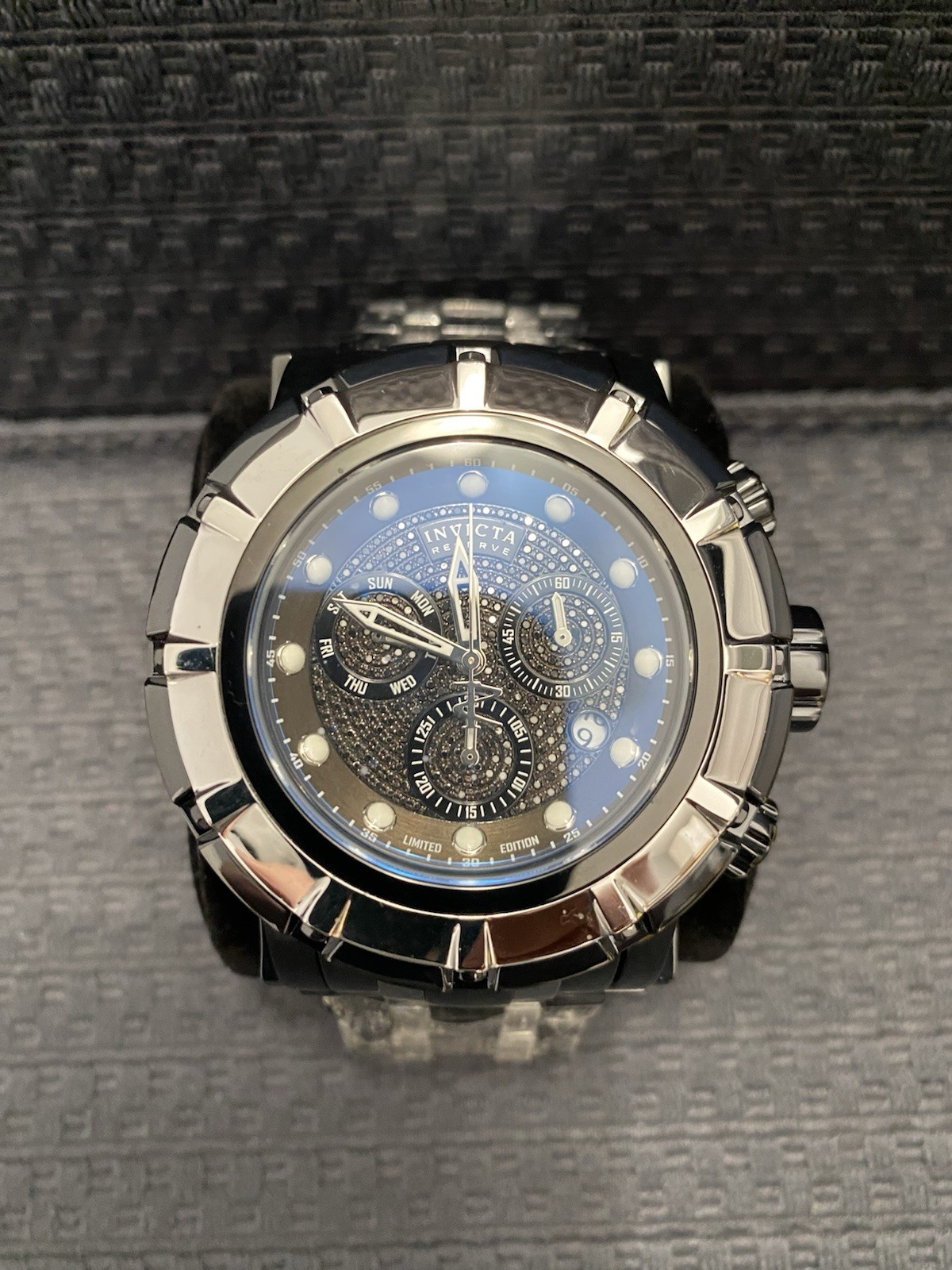 Invicta Reserve 54mm S1 Rally 1.07 Carat Black Diamond Swiss Watch Model #32770
