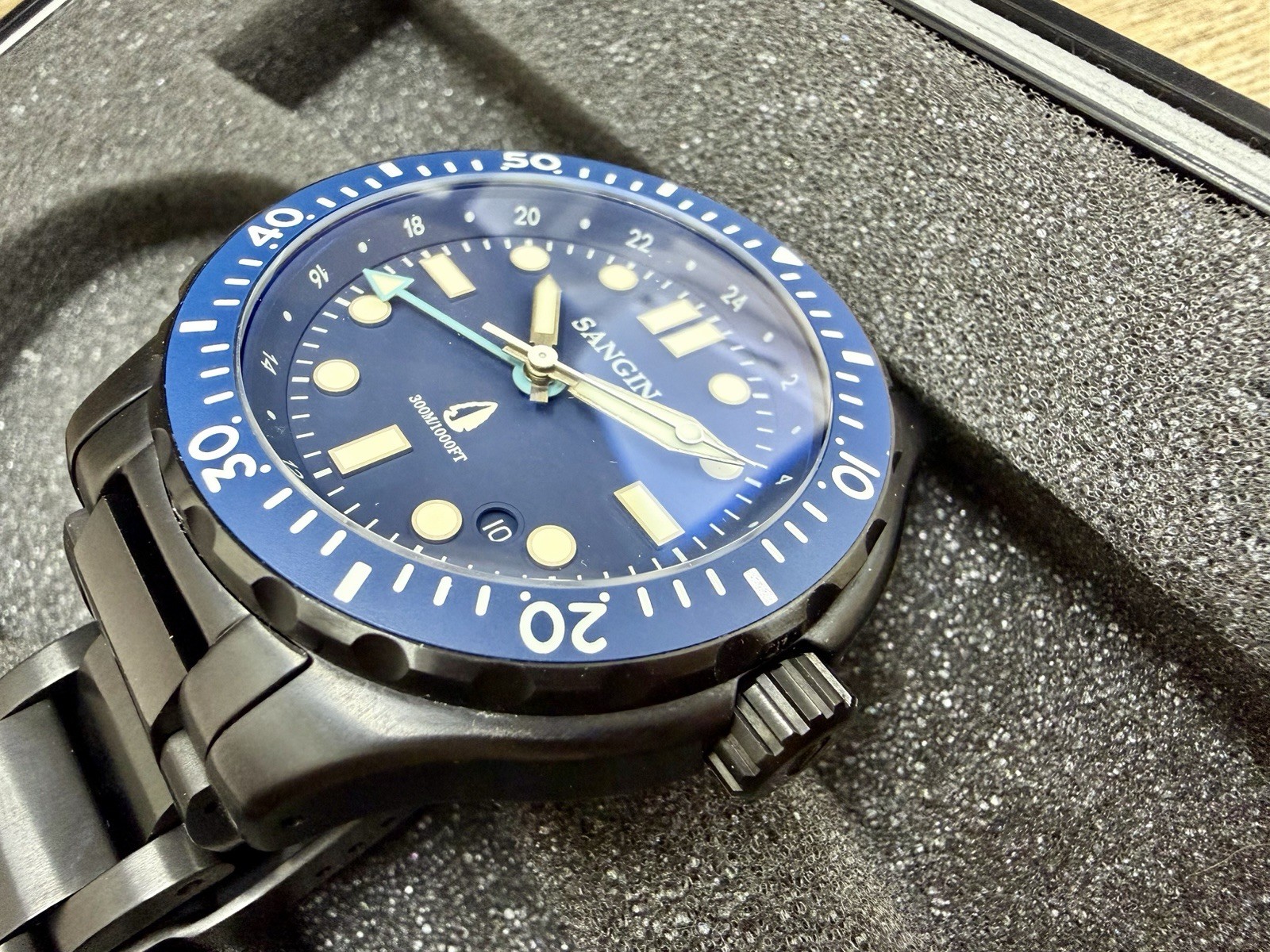 Sangin Pacifico THF Watch Sangin x Tac Hunt Fish Limited Edition 1/250 DLC Black