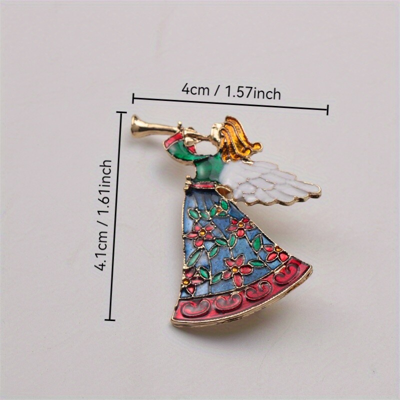 Elegant Enamel Angel Brooch Pin, Fashion Accessory for Clothing, Bags, and Hats