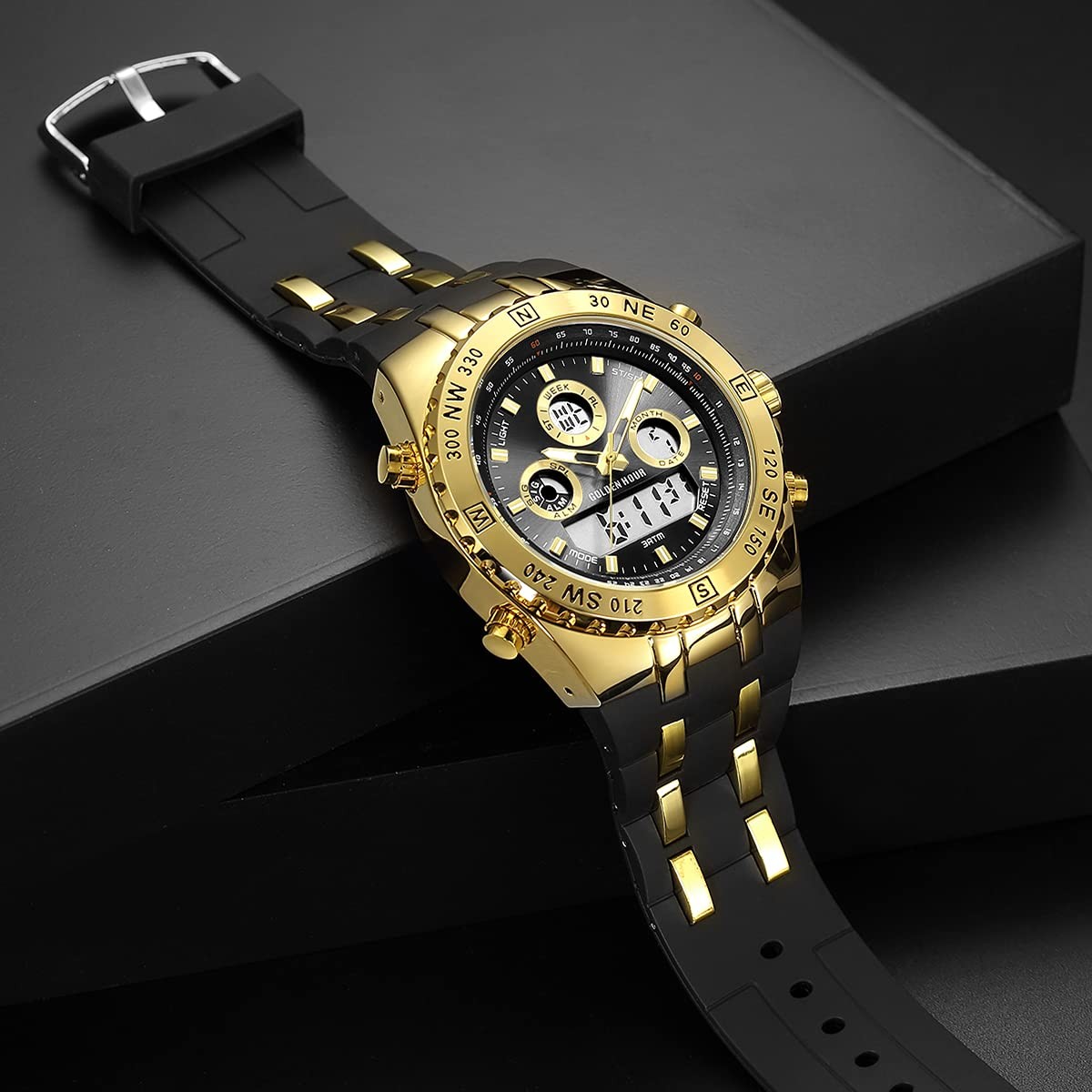 Luxury Military Sports Men’s Watches Large Size Big Face 3ATM Waterproof, Sto…