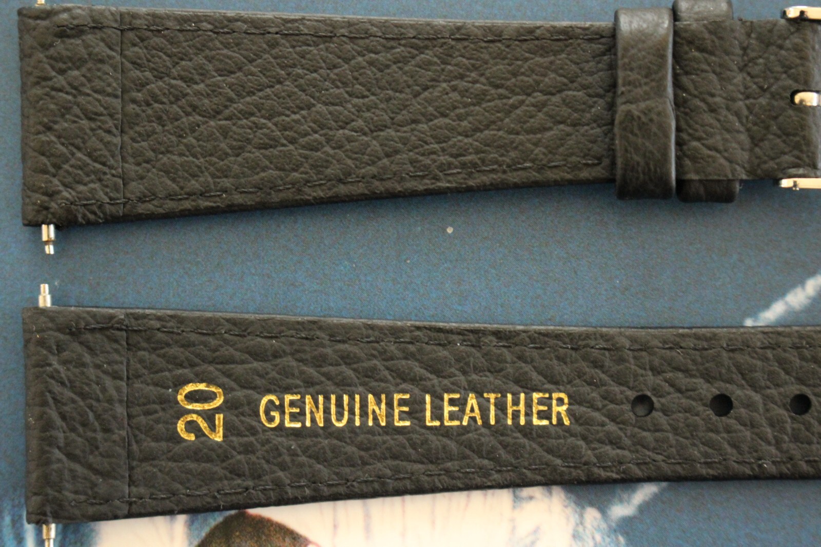 VINT 20-14 TONGUE BUCKLE BROWN BULLHIDE WATCH BAND WATCHBAND STRAP FOR BREITLING