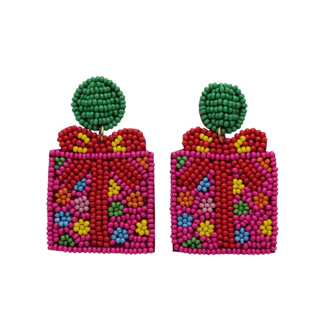 Kay Lee Christmas Present Gift Seed Bead Earrings