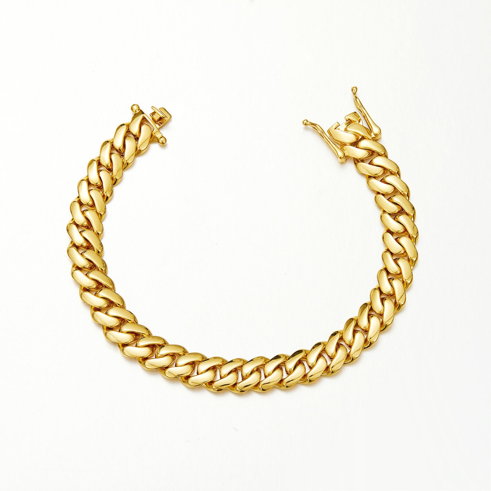 Miami Cuban Link Chain Necklace Bracelet 14k Gold Plated Stainless Steel 10-22mm